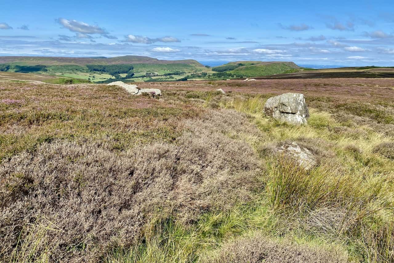 The view north-west from the Cleveland Way towards another length of the Cleveland Hills which links Hasty Bank, Cold Moor, Cringle Moor and Carlton Moor.