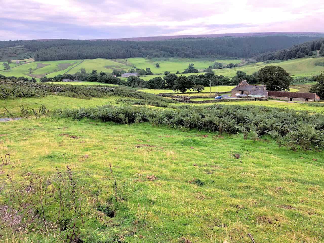 Baysdale Farm (right), with Baysdale Abbey in the distance, sits at the head of this beautiful, secluded valley.