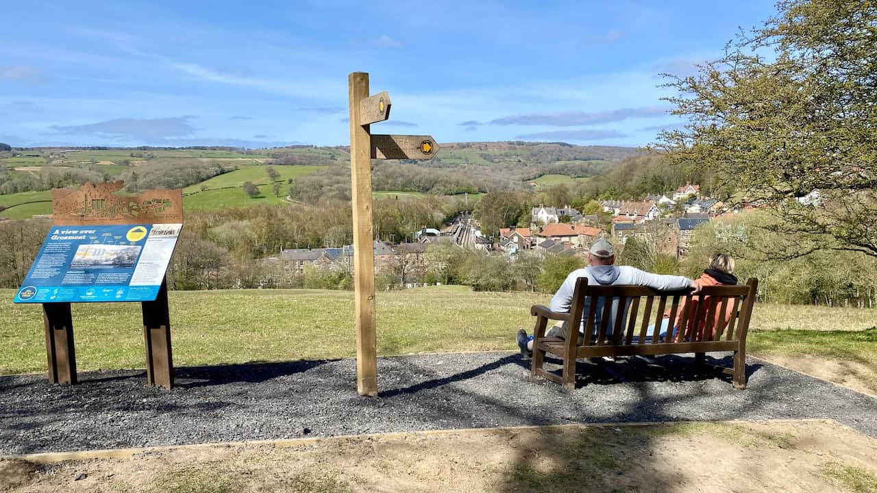 The view over Grosmont, with Egton Low Moor in the background, provides a picturesque panorama of the area. This vista is a rewarding sight on your Grosmont walk.