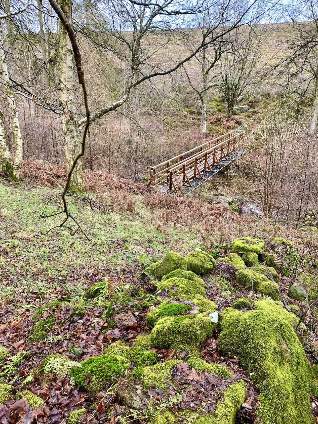 Footbridge across Ladhill Beck, the halfway point of our Hawnby Hill walk.