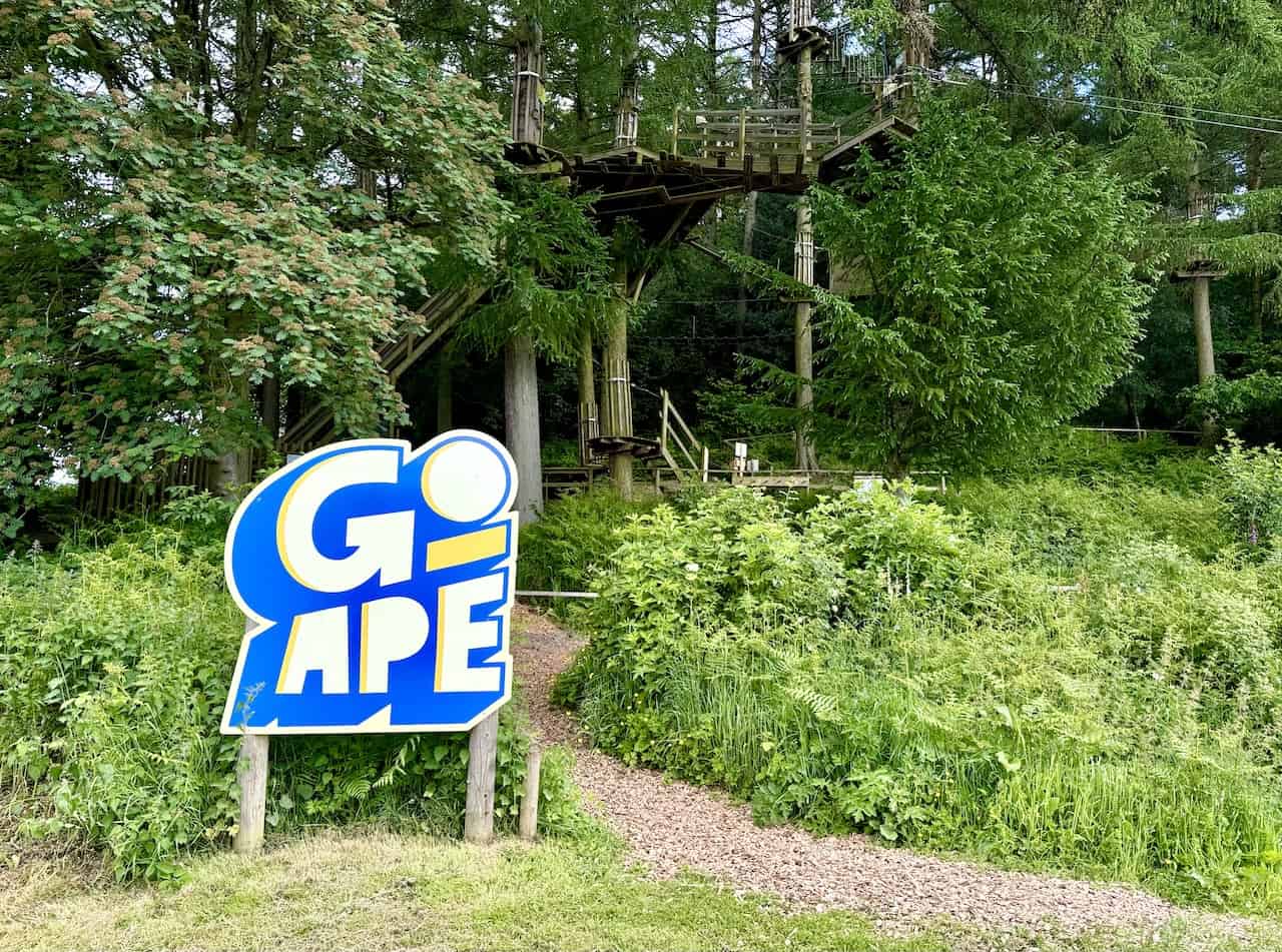 As we head south along the road, we pass Go Ape on our left. It looks fun, but we decide to give it a miss—perhaps in our younger days!