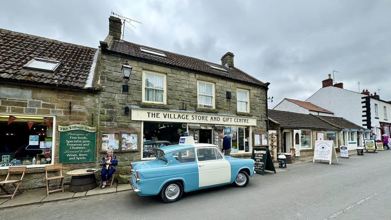 Charming cafes and shops in Goathland, including The Village Store and Gift Centre, which offers fine foods, speciality jams, preserves, and a selection of wines, beers, and spirits.