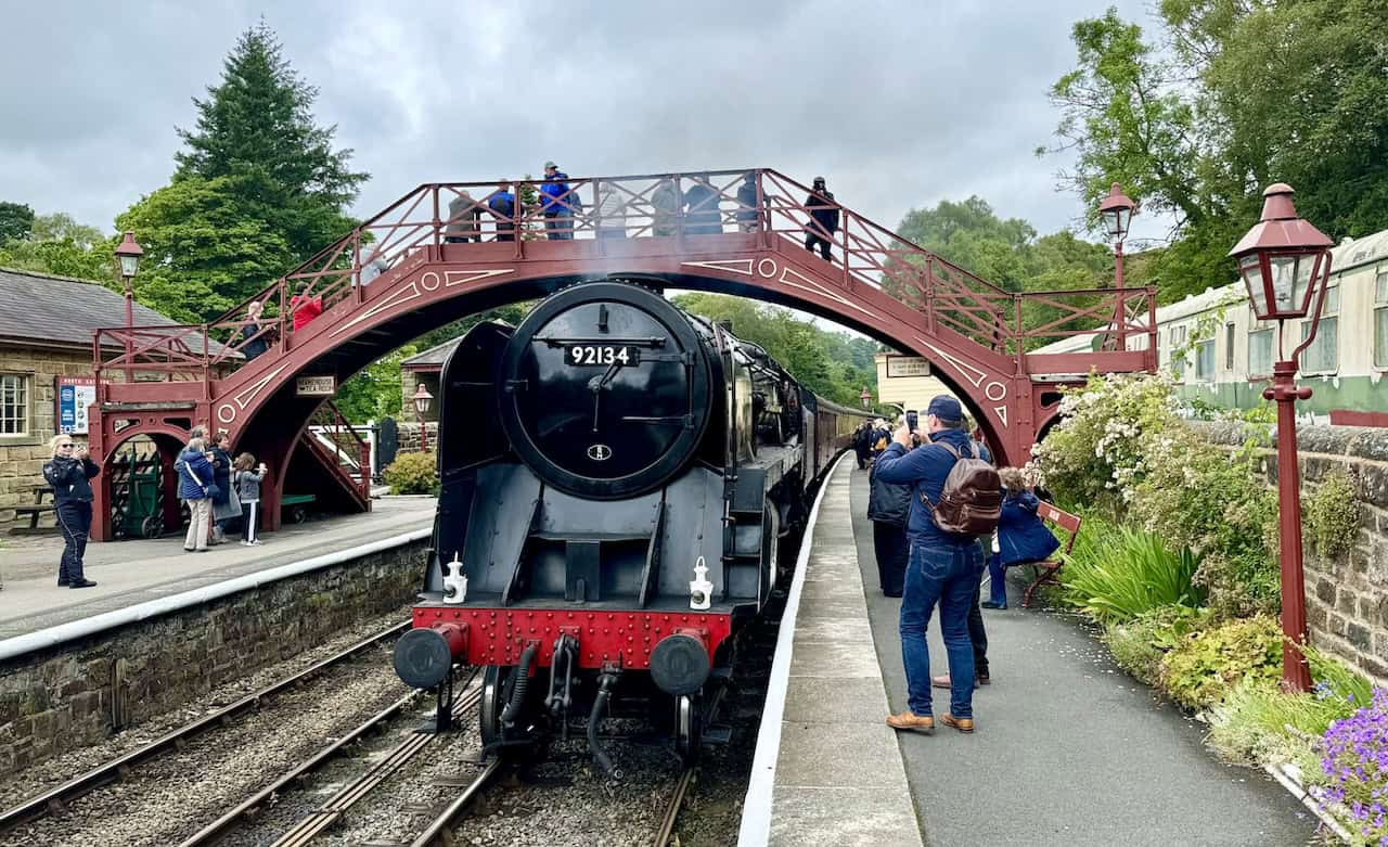 Goathland Railway Station, a lively spot to spend time, especially when steam trains are running, at the end of the Grosmont to Goathland walk.