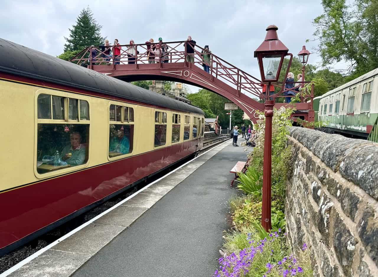 Goathland Railway Station, a lively spot to spend time, especially when steam trains are running, at the end of the Grosmont to Goathland walk.