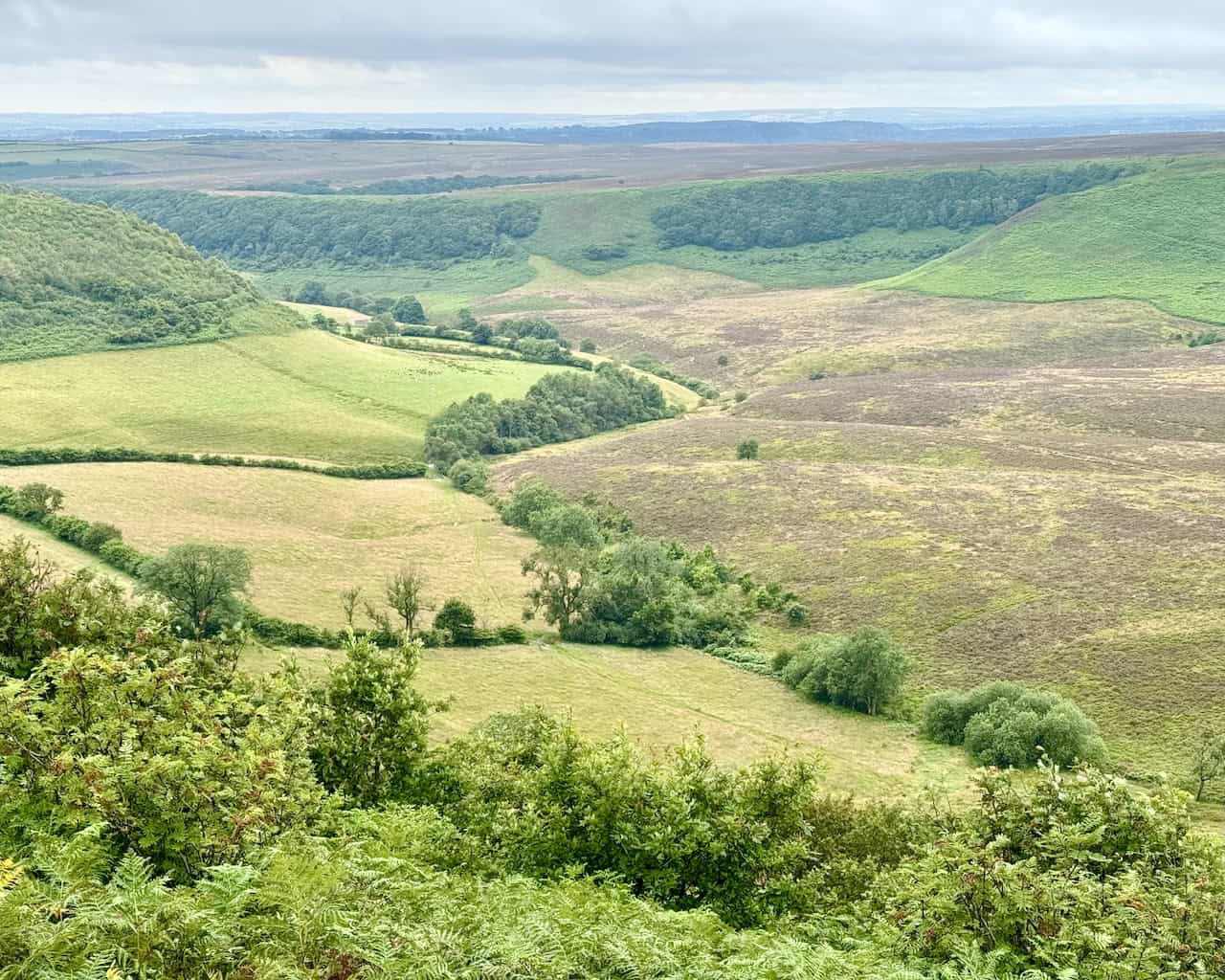 Spectacular views down into the vast natural basin almost immediately after leaving the car park at the start of my Hole of Horcum circular walk.