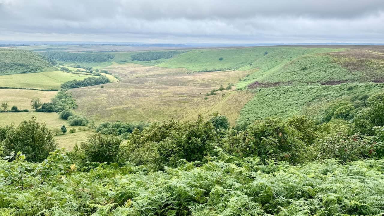 Spectacular views down into the vast natural basin almost immediately after leaving the car park at the start of my Hole of Horcum circular walk.