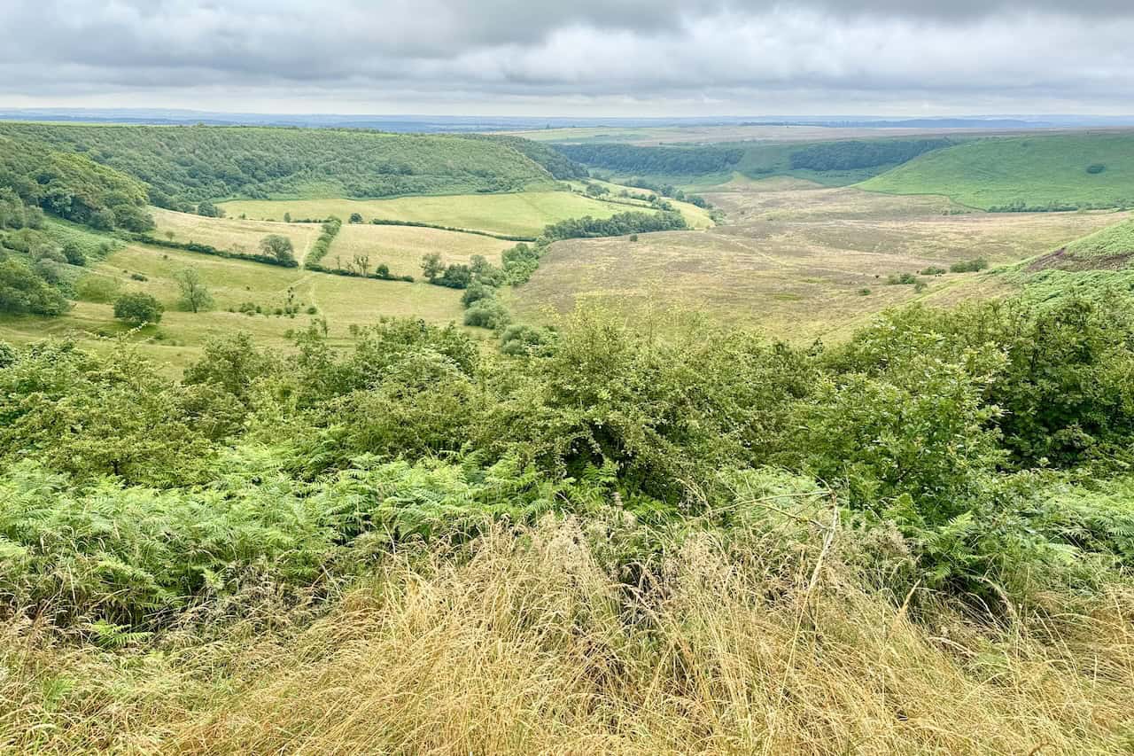 View of the Hole of Horcum shortly after joining the Tabular Hills Walk above the steep northern slopes.