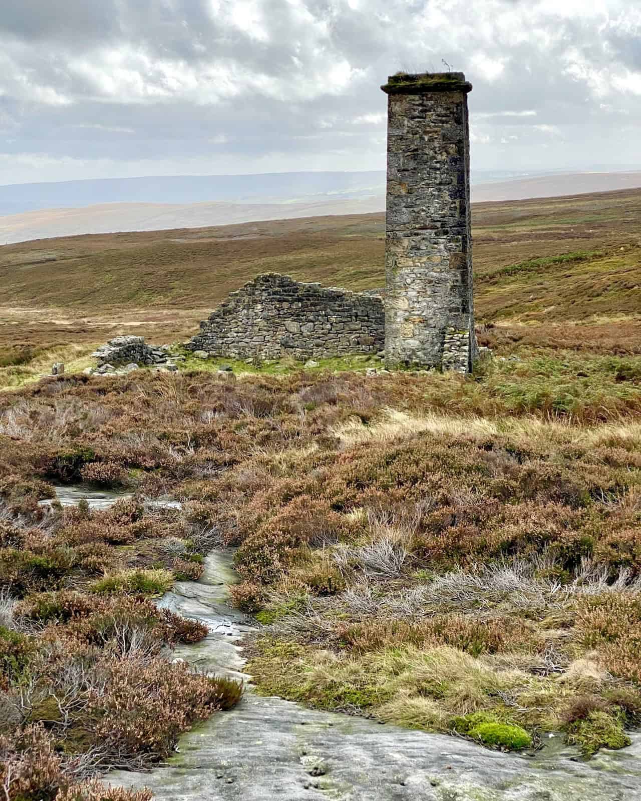 Stone-built chimney on Burnsall and Thorpe Fell, hinting at historical significance.