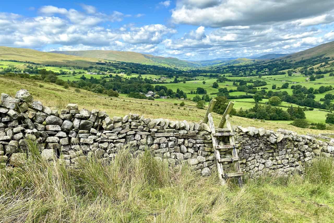 A breathtaking north-western view of the Dentdale valley, captured from the path between Swarthwaite and Birk Pot, along the Dentdale walk.