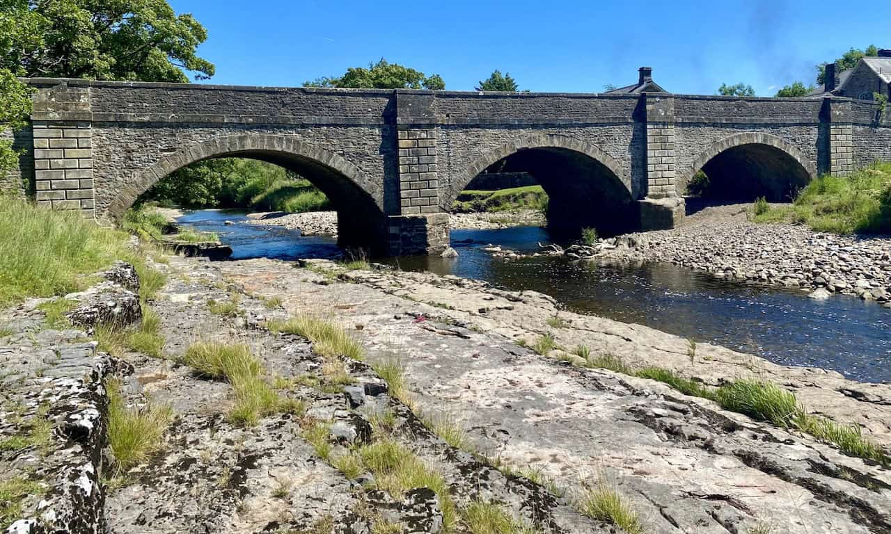 Yore Bridge, a charming stone bridge with three arches crossing the River Ure.