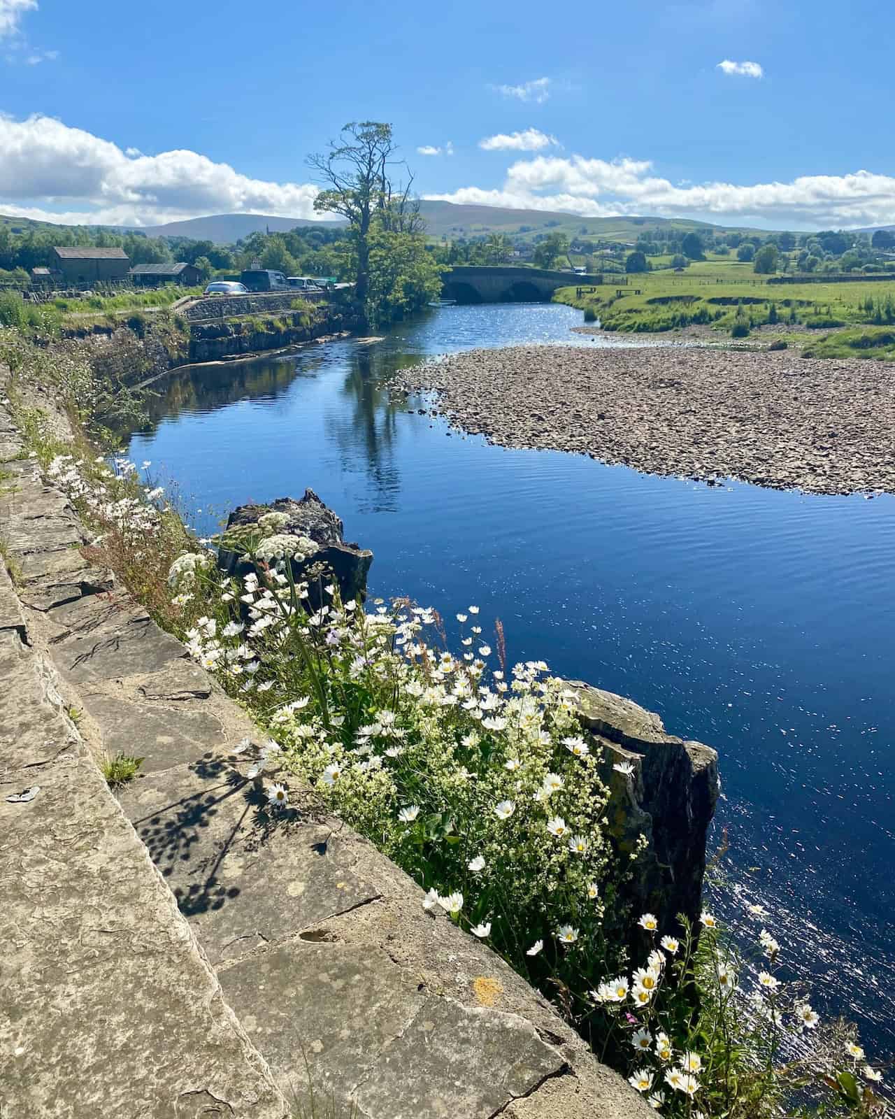 Scenic view at Haylands Bridge, which crosses the River Ure near Hawes.