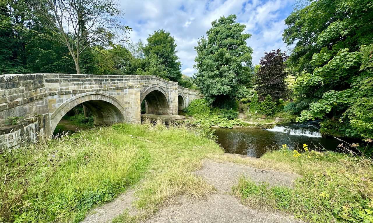 A peaceful spot beside Rievaulx Bridge, overlooking the River Rye.
