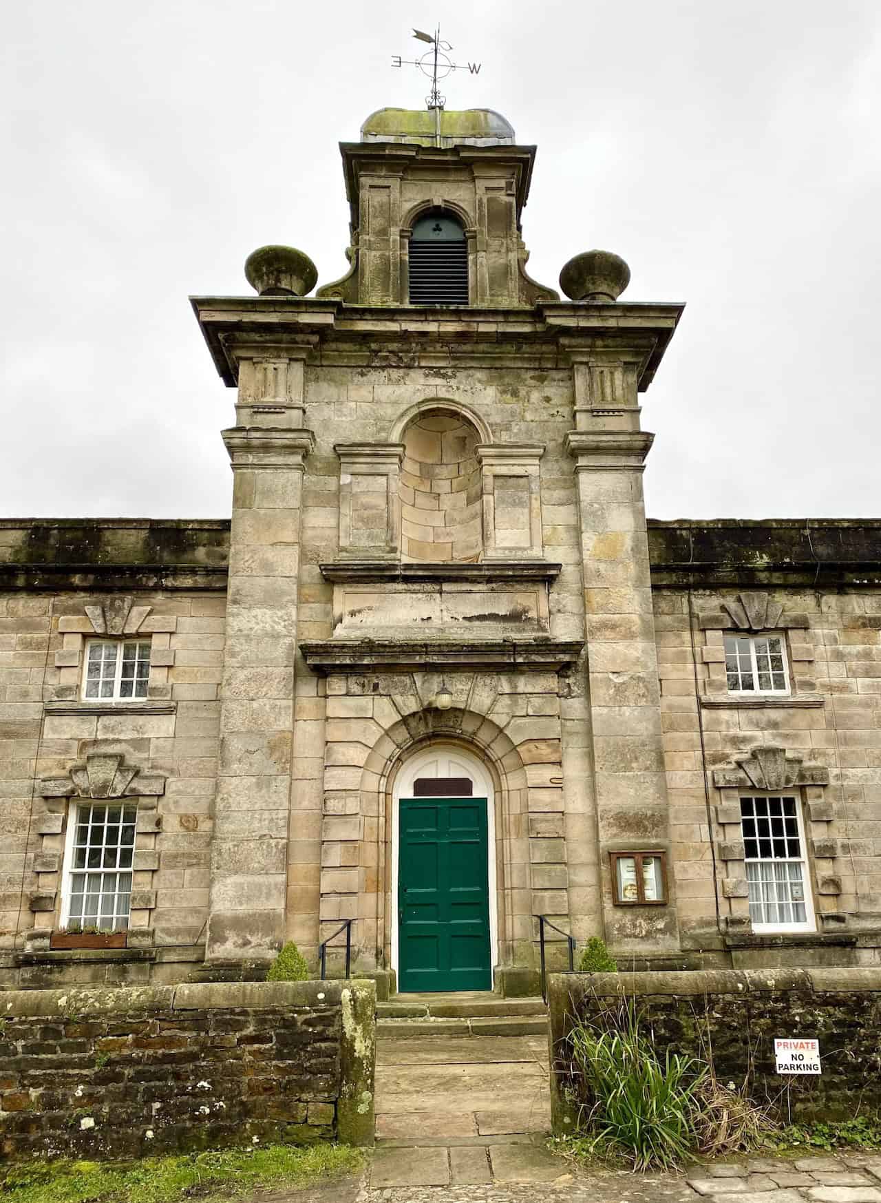 The Fountaine Hospital in Linton, originally built as an almshouse in the 18th century, featuring a Baroque-style front facade.