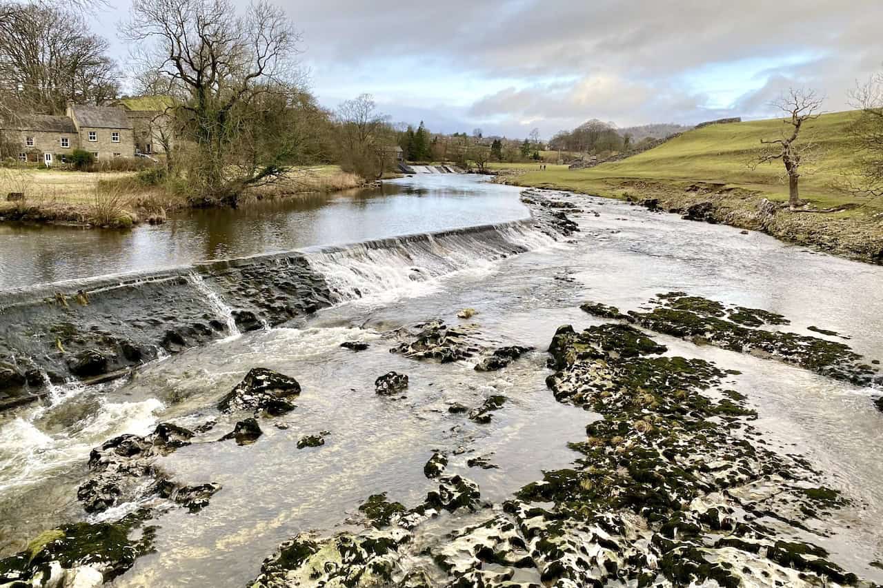 Linton Falls Hydro, a modern hydroelectric power station on the River Wharfe, generating renewable energy with minimal impact on local wildlife. A highlight on our Linton walk.