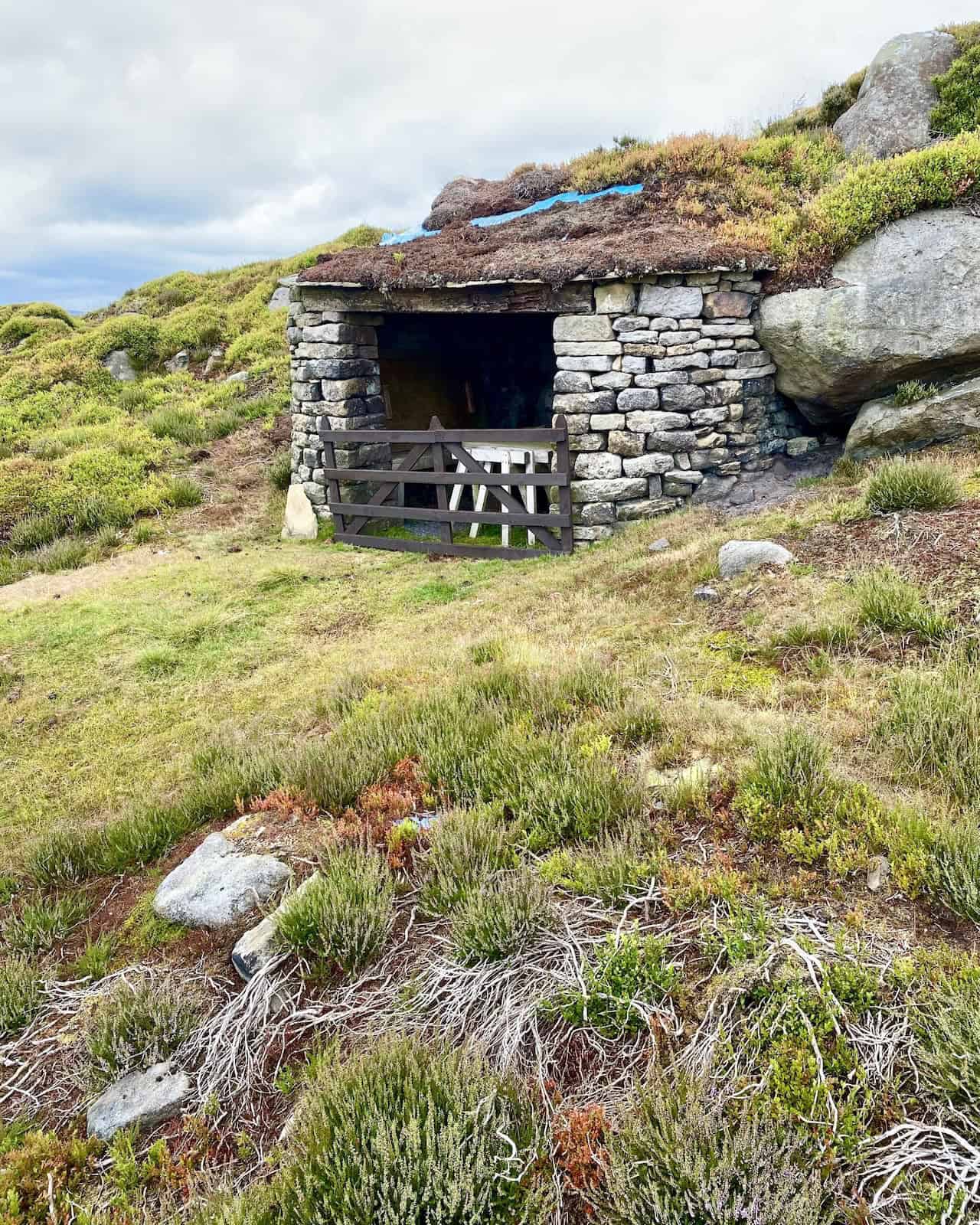 Continuing our Simon's Seat walk, we discover a charming shooting lodge tucked away on Hazlewood Moor.