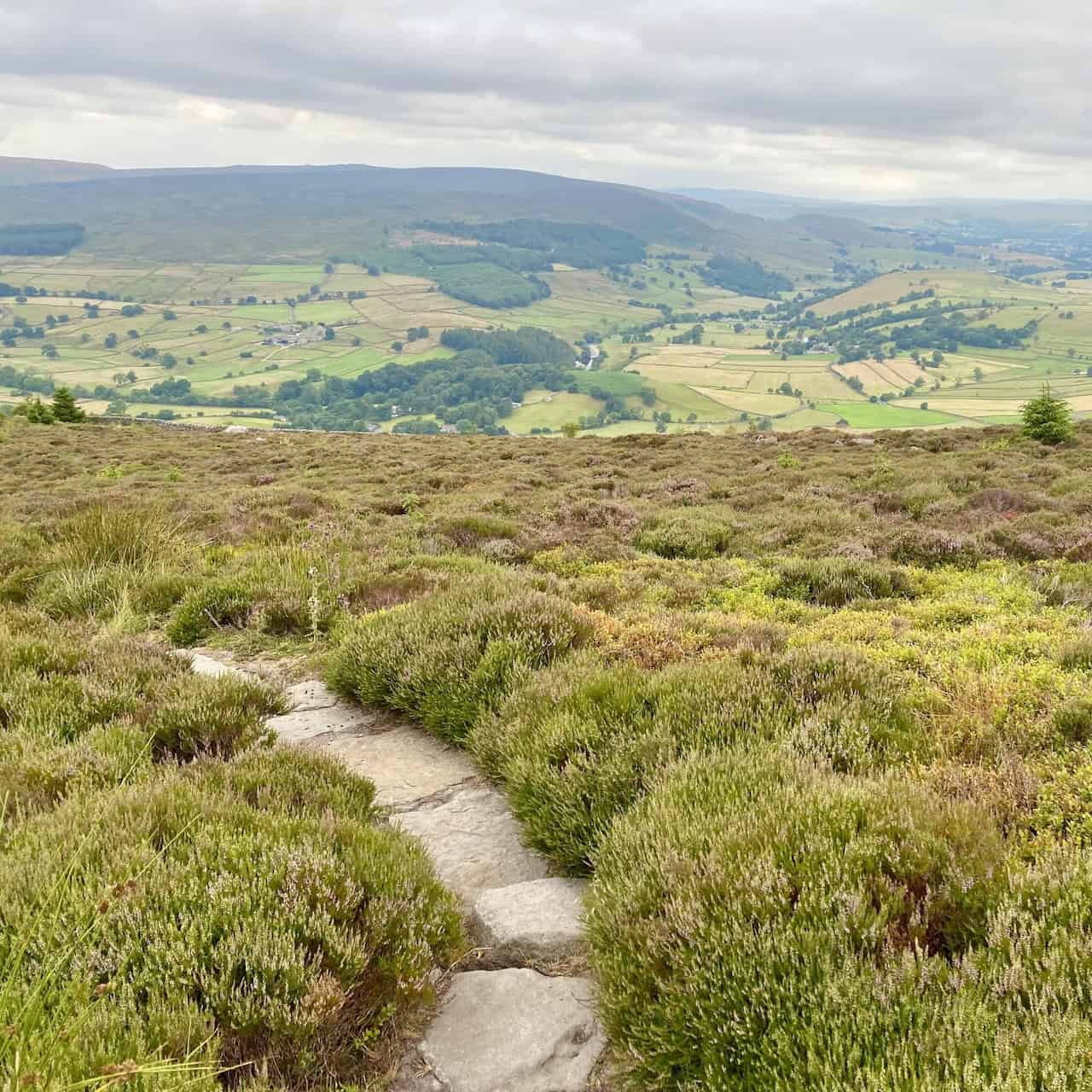 From the path near The Devil’s Apronful, we catch sight of the River Wharfe as it snakes through the valley.