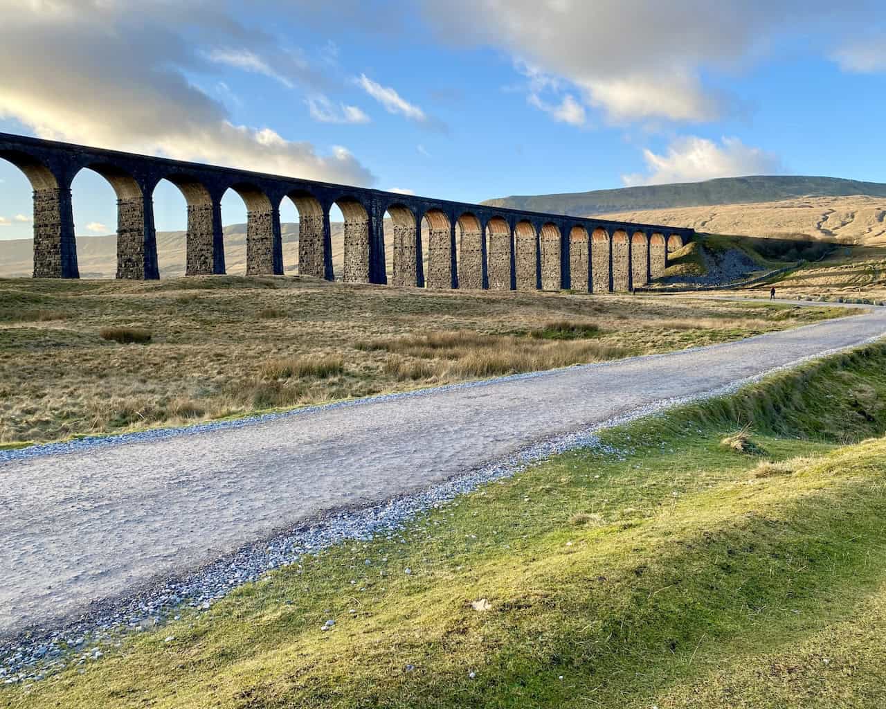 Final view of the Ribblehead Viaduct, marking the end of the Whernside circular walk.