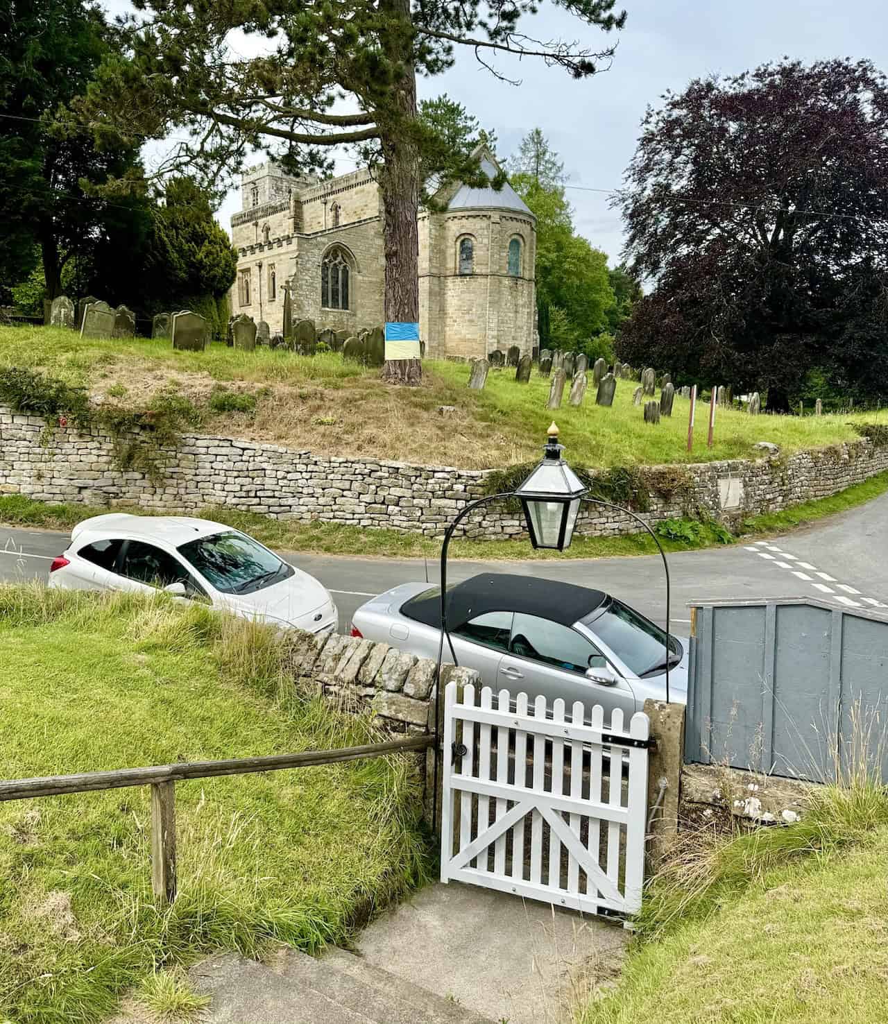 View from Darley Memorial Village Hall towards the Church of St Mary, Lastingham.
