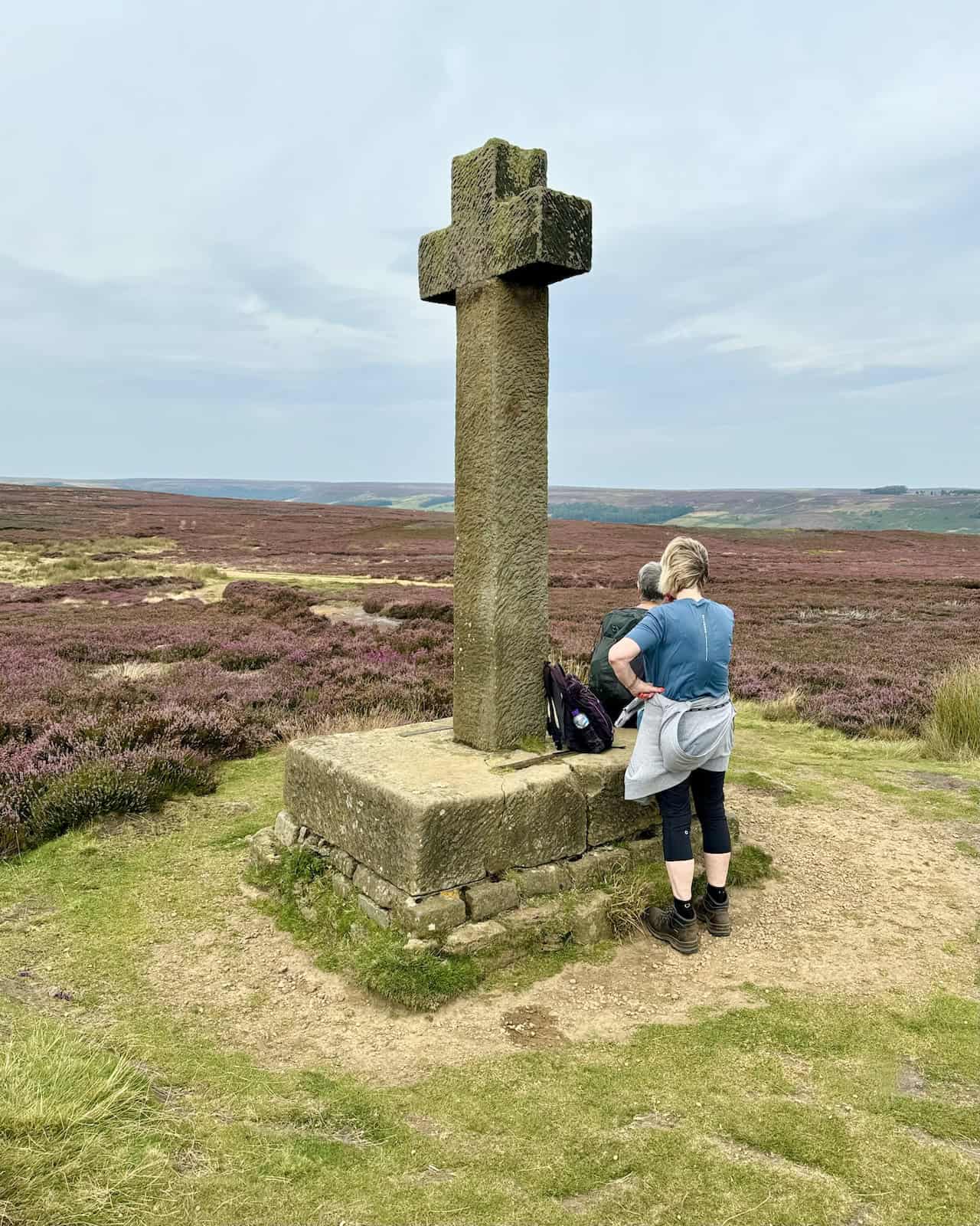 Ana Cross, a 3-metre-high replacement of a medieval wayside cross, sitting atop a prehistoric burial mound.
